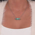 Turquoise | Silver | Gemstone Bar Necklace